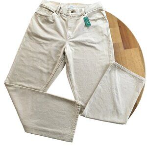 NWT L.L Bean Double L Straight Leg Original Fit Khaki Jeans Women's Size 14 Tall